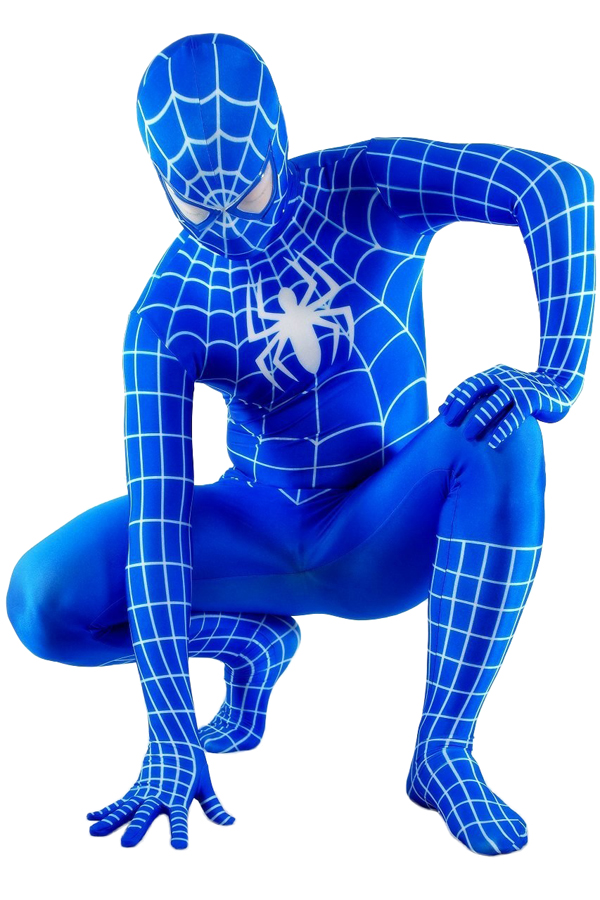 Halloween Costumes Stylish Royal Blue Spideman Zentai Suit - Click Image to Close